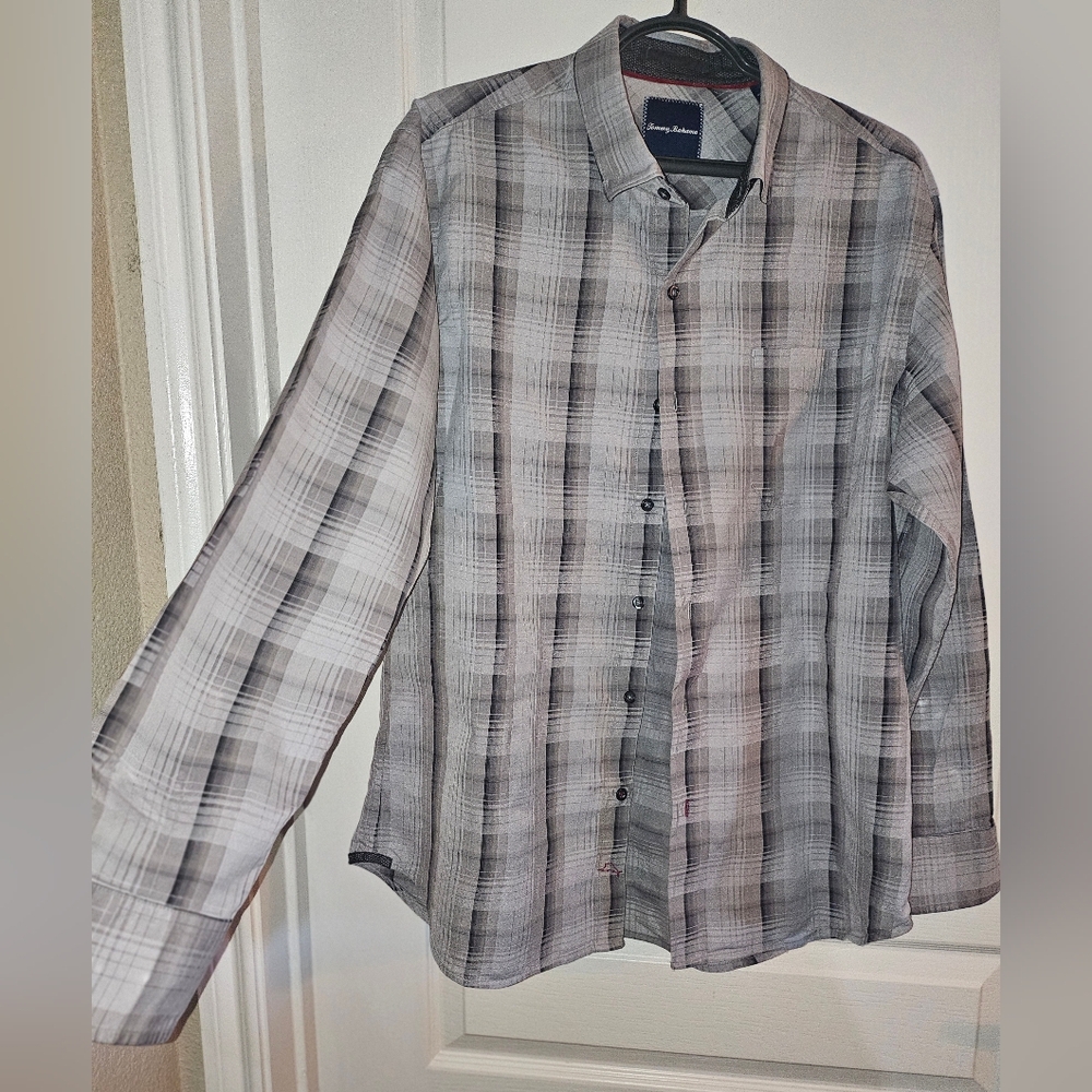 Tommy Bahama Gray Casual Button Down Shirt - Picture 3 of 8